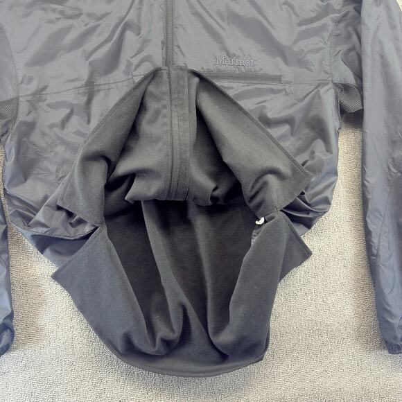 Marmot Windbreaker Jacket Mens XL Black DriClime Fleece Lined Full Zip High Neck - Picture 3 of 8